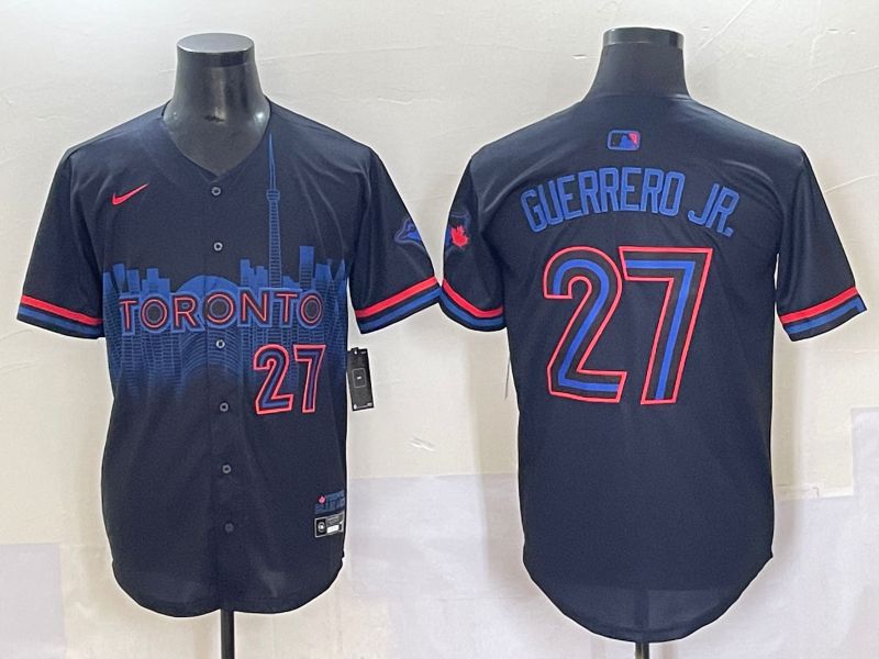 Men 2025 Toronto Blue Jays #27 Guerrero jr Black Joint Name Nike MLB Jersey style 11->toronto blue jays->MLB Jersey